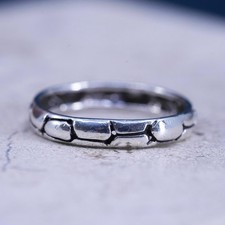 Size 8, vintage Sterling silver ring, southwestern textured 925 stackable band