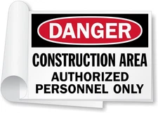 10"x14" "Danger Construction Area" Rip-Out Sign Book 20 Plastic Sheets