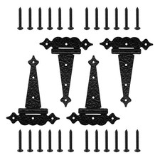 WellMade T-Strap Gate Hinges Heavy Duty,Decorative Hammered T Hinges, Outdoor...