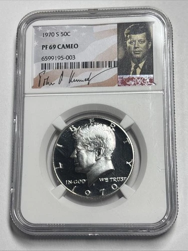1970  KENNEDY HALF DOLLAR 50C NGC PF 69 CAMEO (KENNEDY PORTRAIT SLAB)