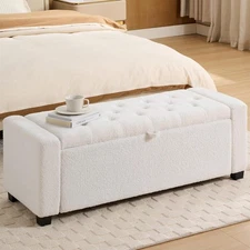Storage Ottoman Bench, Bench for Bedroom End of Bed, Ottoman with Storage for...