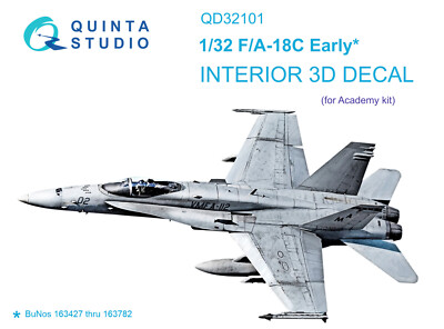 Quinta Studio 1/32 F/A-18 С frühes 3D-gedrucktes & farbiges Interieur...