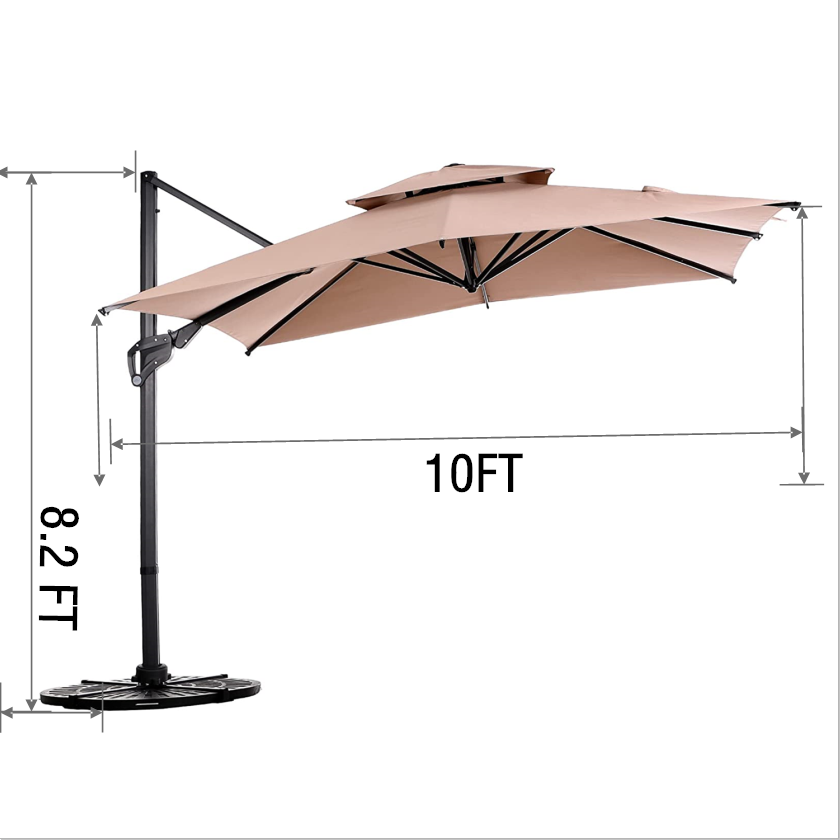 9 foot patio umbrella with solar lights WestinTrends ft. Power LED Market Black Round Base 39901960 9x12please search Sonkuki 10 ft. Round var_fr_Taille_10$com5 Color:PEACO