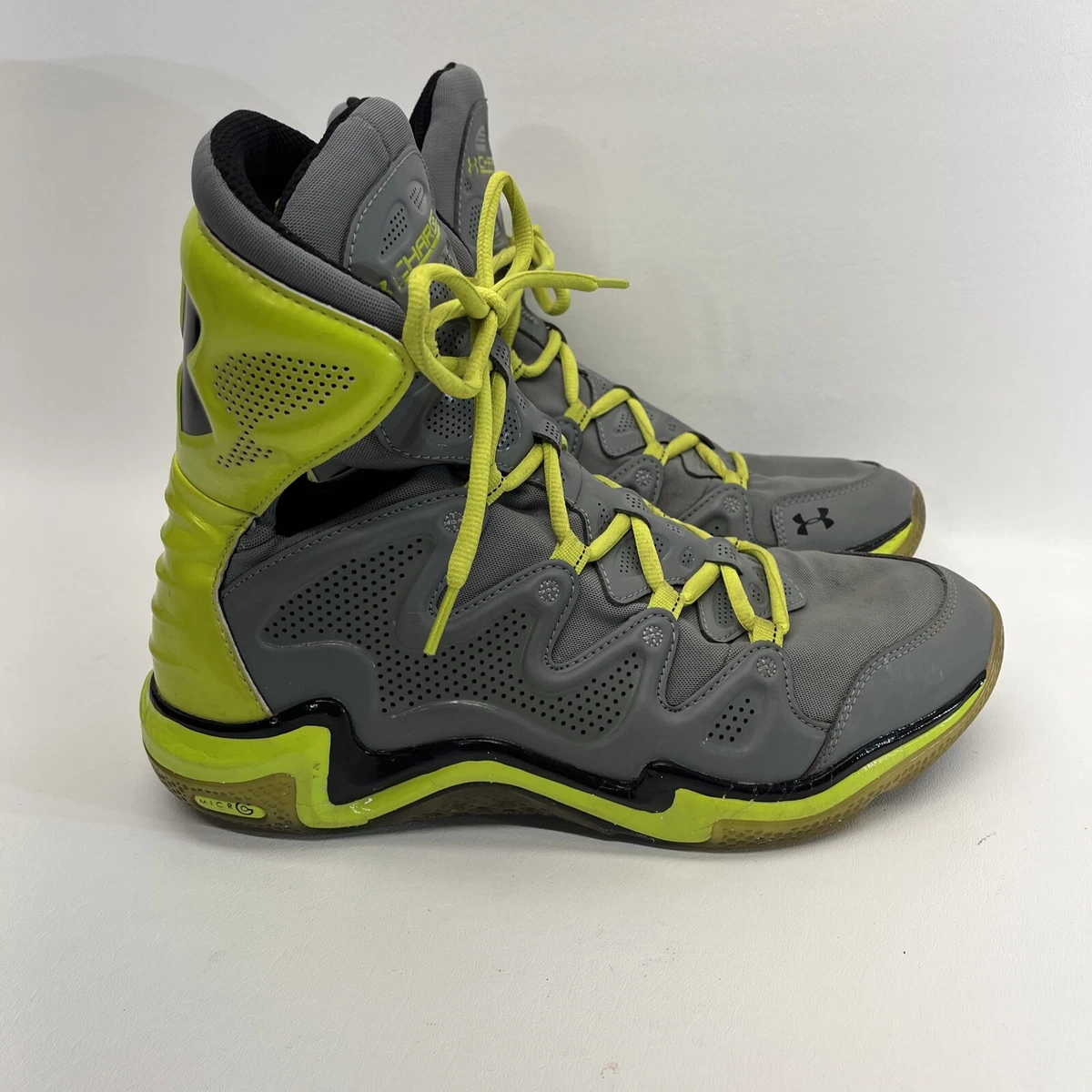 Under Armour Micro G Charge BB Mens Basketball Shoes Yellow/Grey Size: US  10.5