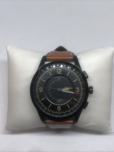 Fossil FTW1206 Men's Brown Leather Black Analog Dial Hybrid Smartwatch DJ11  | eBay