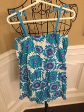NEW JANTZEN Girls Tie Dye Romper Blue Splatter Size 6X