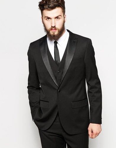 Men Black Suits Designer Wedding Grooms 