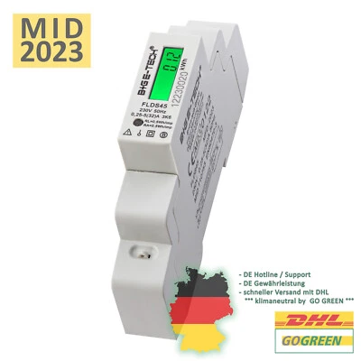 B+G E-TECH Unterzähler für Vermietung, MID geeicht 2025, Einbau in Unterverteilung