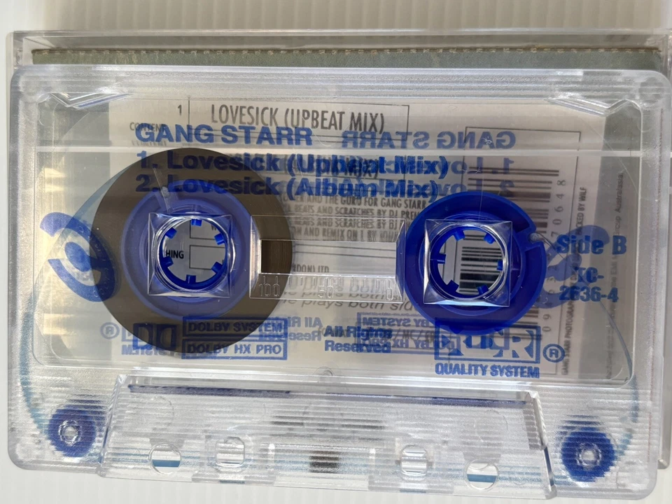 ULTRA RARE 1991 HIP HOP CASSETTE Gang Starr Lovesick Chrysalis 2636-4 Cassingle - Image 3 of 4