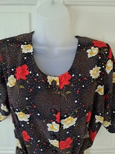 Vintage 80s Exquisite collection  Gorgeous Floral Print Tea Dress size MVGC