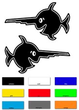 Aufkleberset 2-teilig Lachender Sägefisch Sc...