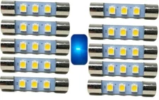 10 Cool Blue 29mm 8V Fuse Lamp LED Light Bulb Marantz Sansui Pioneer Kenwood