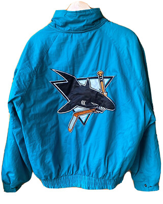 RARE 90's vintage San Jose Sharks Puffer Jacket NHL Campbell
