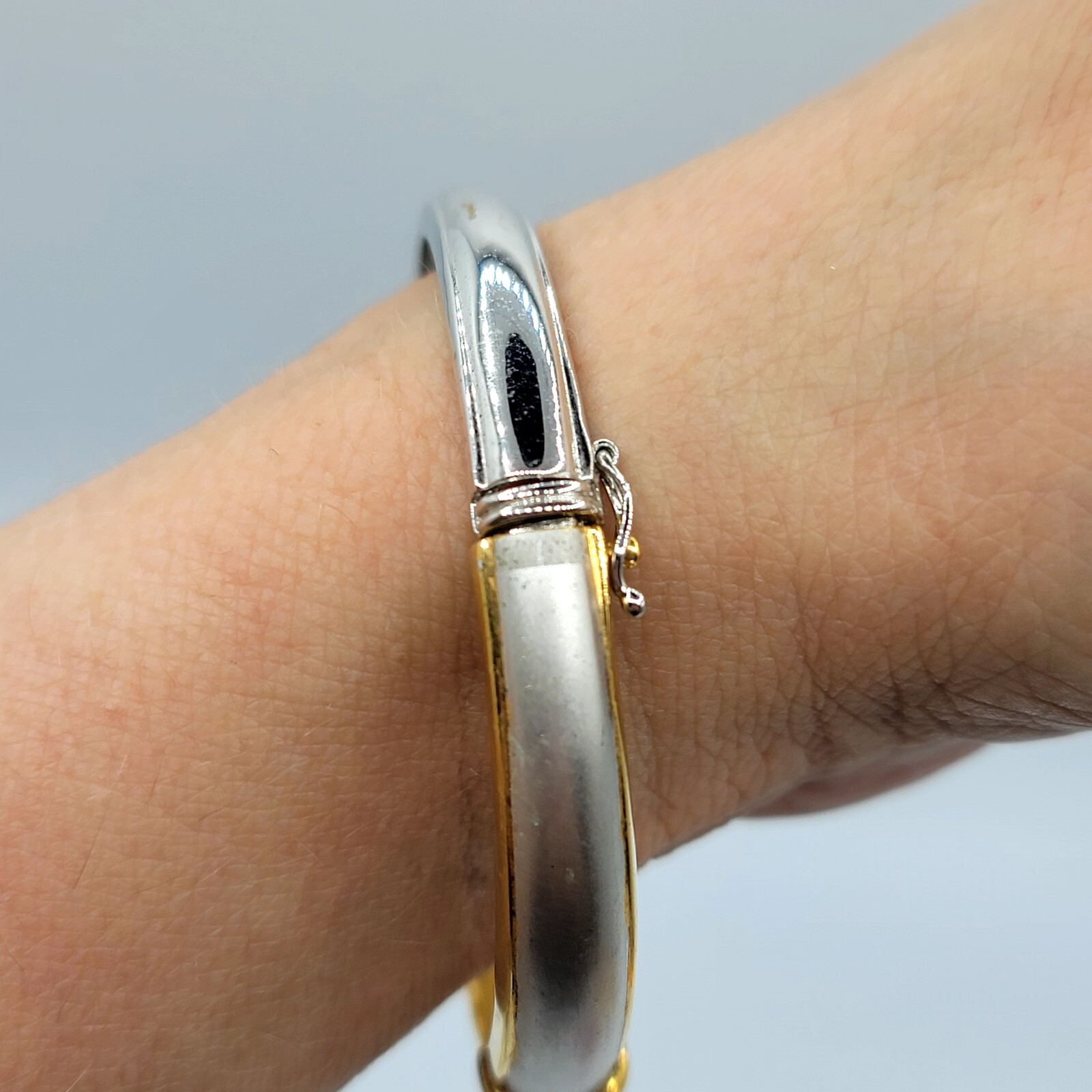 Vintage Bangle Bracelet Hinged Solitaire Cubic Zi… - image 6