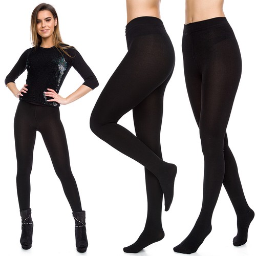 Womens Super Thick Black Tights Camel Wool Warm Opaque Pantyhose 1200 D