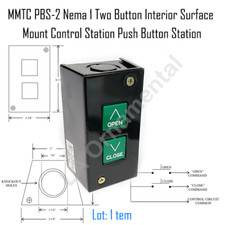 MMTC PBS-2 Nema 1 Two Button Interior Surface Mount Control Station Push Button