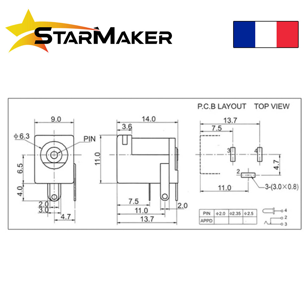 LOT De Connecteurs D'Alimentation CPC – 150 Pièces Pour Soudure, Doubles Broches 2.5mm, Réf 27-1130