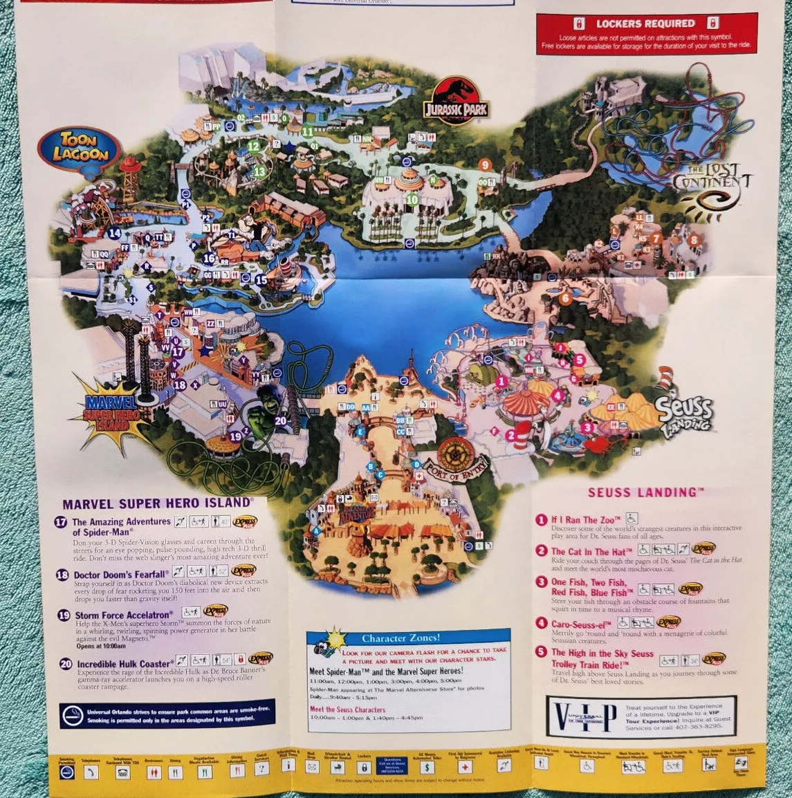 2008 Adventure Guide From Universal's Islands Of Adventure - Fold Out Map