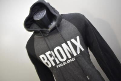 Zara Man Hoodie Bronx Worlds Apart Pullover Gray Slim Fit Mens