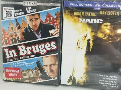 2 Action DVDs   In Bruges  Colin Farrell funny  &  NARC   Ray Liotta  SEALED NEW
