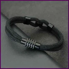 New Stylish Grade A 4mm Rope Bracelet For Men Magnet Buckle Nautical Wrap