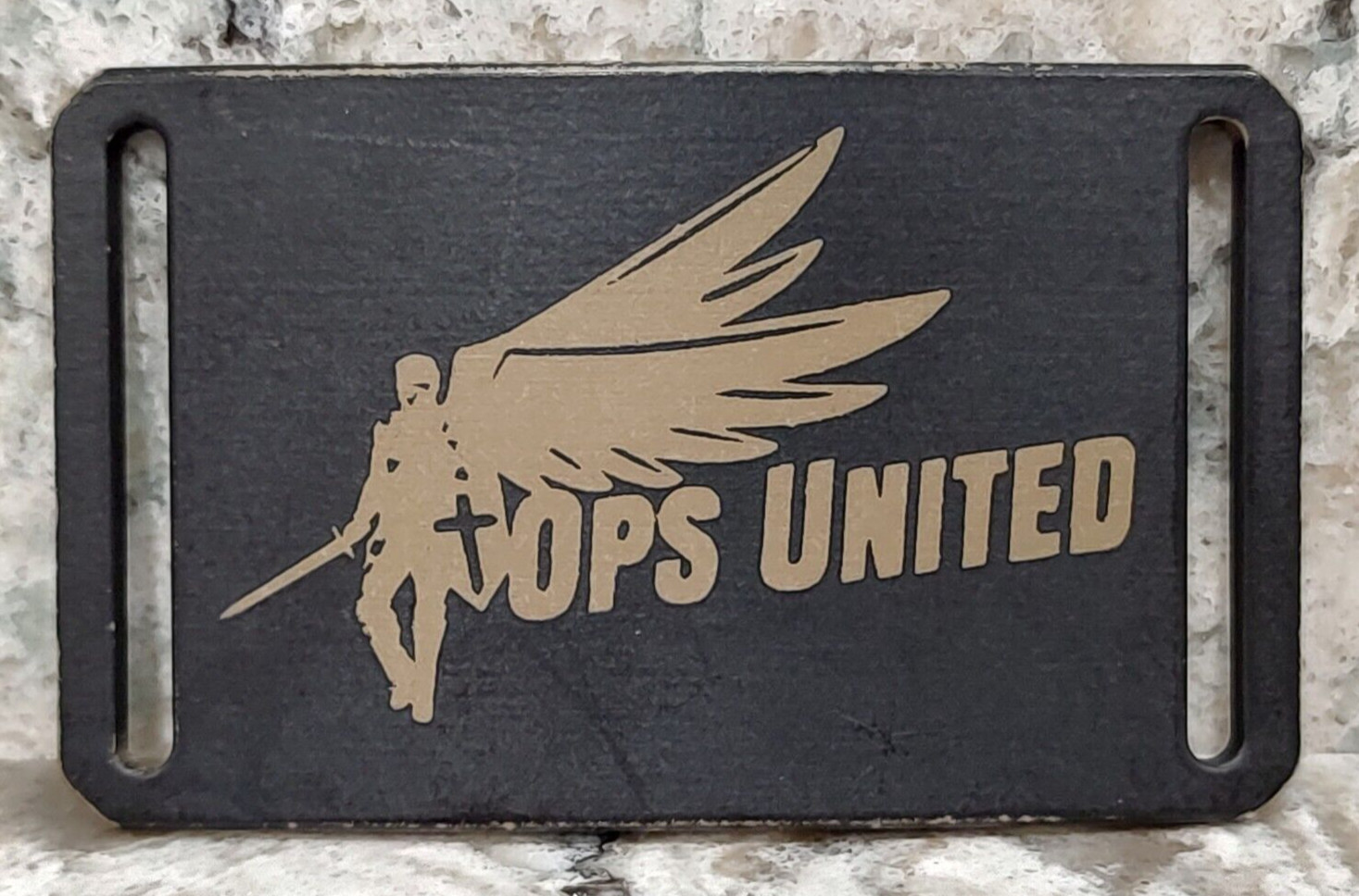 GRIP6 BELT BUCKLE - OPS UNITED - RELIC / WORN GUNMETAL - 1.5 INCH