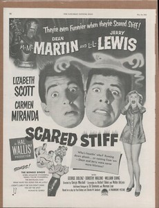 1953 SCARED STIFF Martin and Lewis Original Vintage Movie Promo Ad