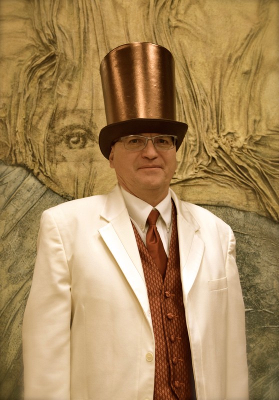 Satin 9" Victorian Coachman Costume Top Hat Copper Steampunk Brown Cosplay 