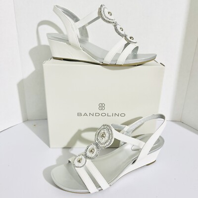 Bandolino Womens White Dress Sandals Embellished Strappy Open Toe Stretch Sz 10M | eBay Bandolino Womens White Dress Sandals Embellished Strappy Open Toe Stretch Sz 10M | eBay