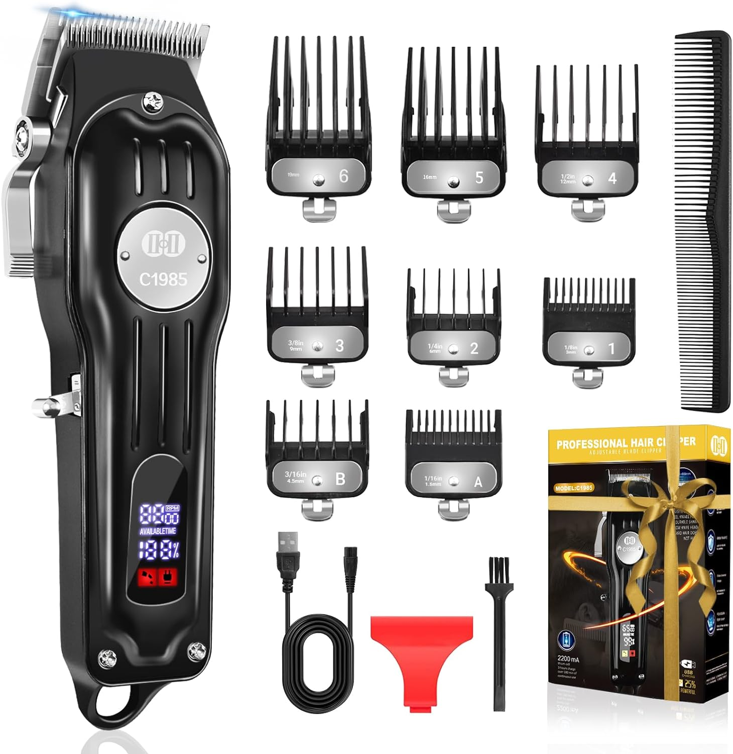 Professional Cordless Hair Clippers for Men - Barber-Grade Trimming-image