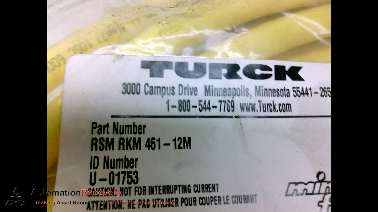 Turck RSM RKM 461-12m Cord Set 4 Pole Mini-fast Male/female Straight N ...