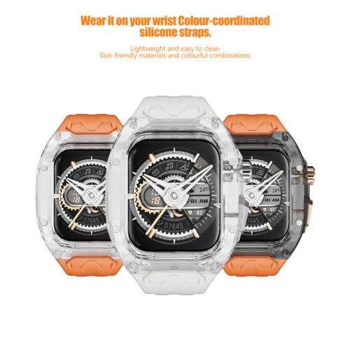 Custodia Trasparente Cinturino Silicone per Apple Watch Ultra e Ultra2 49mm 40/41/44/45mm - Foto 3 di 63