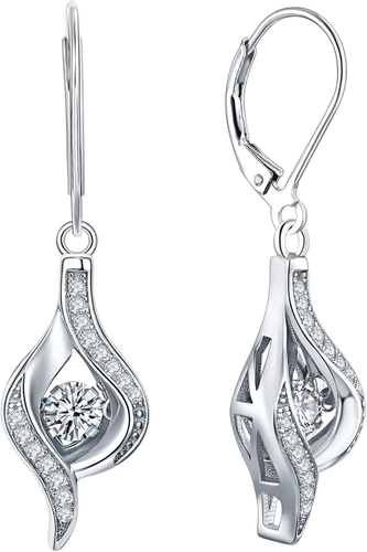 Eye Dangle Earrings 925 Sterling Silver Halo Earrings Birthstone Jewelry for Wom
