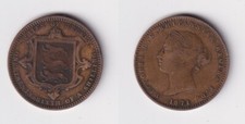1/26 Shilling Copper Coin Great Britain Jersey 1871 (169577)