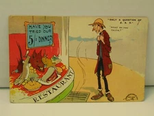 D1918 Postcard Comic Cartoon Only a question of E S D Davidson Bros