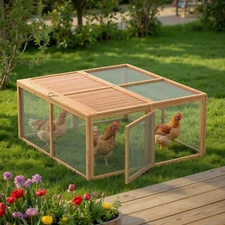 Folding Chicken Coop Portable Chicken Run Rabbit Cage No Assembly Required