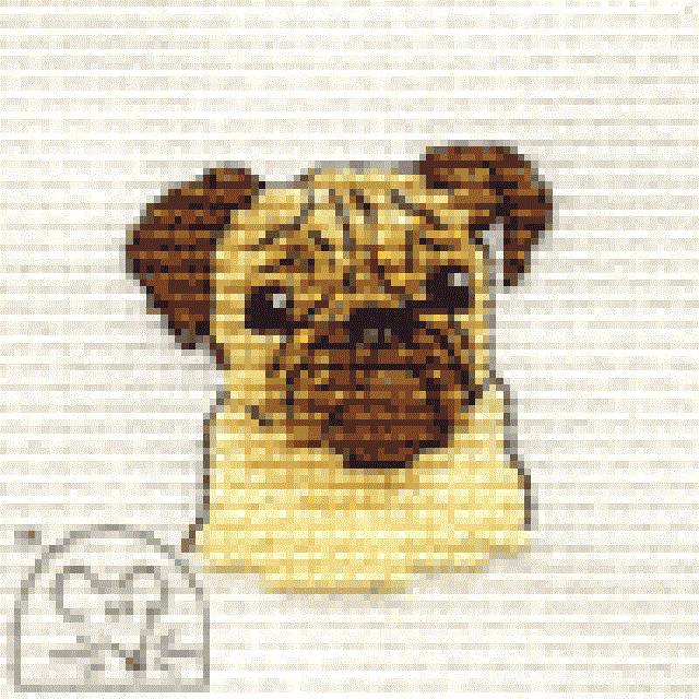 Mouseloft Stitchlets 'Pug' Cross Stitch Kit