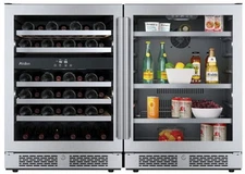 Avallon AWCBV45140 48"W 45 Bottle Capacity Dual Zone Wine Cooler - Stainless