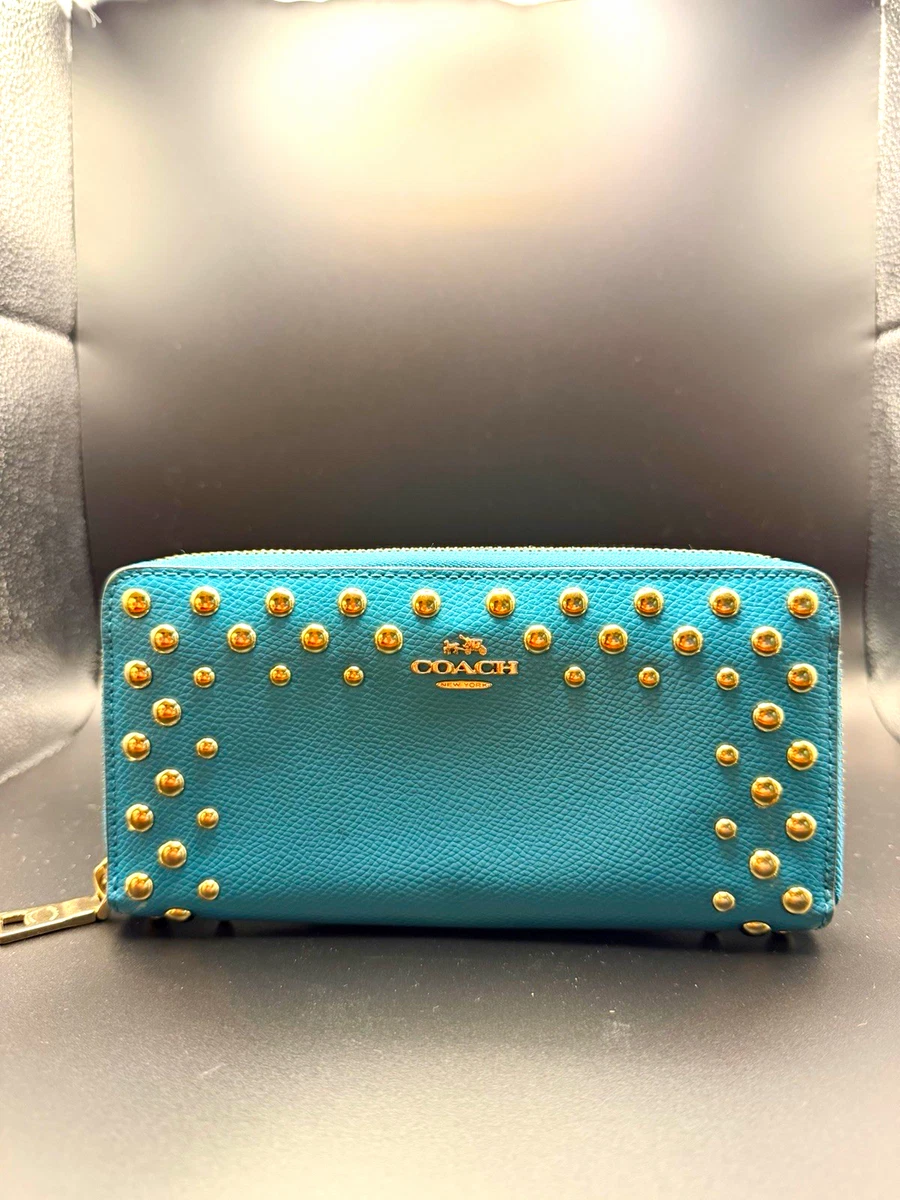 小物 COACH Studded Leather Zip Around Wallet Coach Leather Studded Wallets for Women for sale | eBay