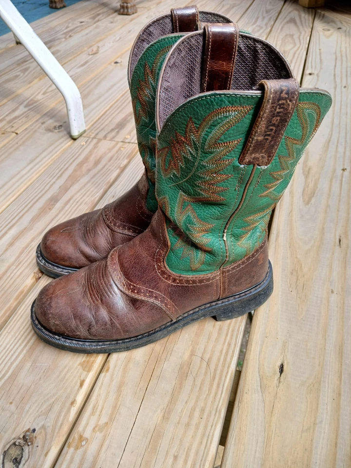 Botas vaqueras Justin Fatbaby verdes vaqueras WK4670 para mujer talla 8EE Foto 4 de 4