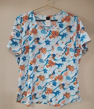 Nemo Tooniforms Disney Pixar V-Neck Scrub Top TF786 Women  s L