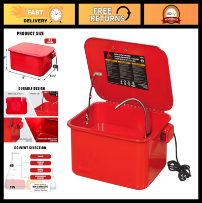#ad Portable 3.5 Gallon Steel Parts Washer with 110V Pump for Gears amp; Carburetors $147.99