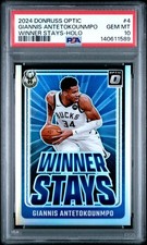2024 PANINI DONRUSS OPTIC WINNER STAYS HOLO #4 GIANNIS ANTETOKOUNMPO PSA 10