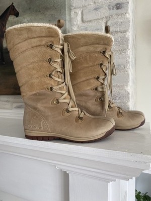 Tan Lace Up Helly Hansen SKULD 3 Women s Nubuk Faux Fur Waterproof Boot Size W 8