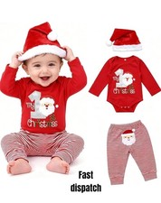 Baby Christmas Outfits First Baby Boy Girl Clothes Newborn Gift Pants Hat Romper