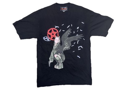 Lethal Amounts Love Kills Shirt Mens Medium Black Double Sided Goth Made USA