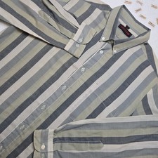 VINTAGE Sasson New York Paris Striped Button Down Shirt Men L 16 1/2 Long Sleeve
