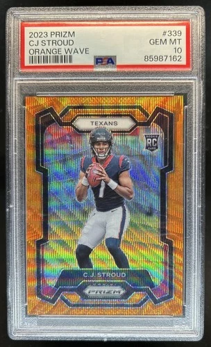 2023 Panini Prizm C.J. Stroud RC Orange Wave Rookie #/60 Texans PSA 10