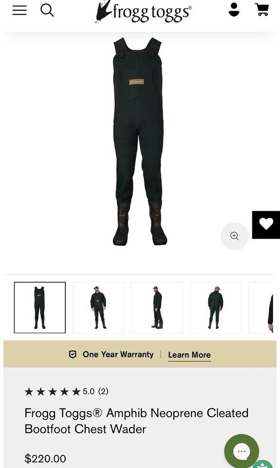 Frogg Toggs Vadeadores Anfib Neopreno Suela de Fieltro Vadeadores Talla M - Verde Bosque. Foto 4 de 4