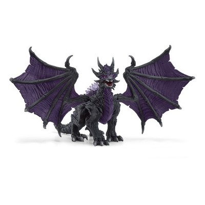 SCHLEICH Eldrador Creatures Shadow Dragon Toy Figure, Grey/Purple (70152)